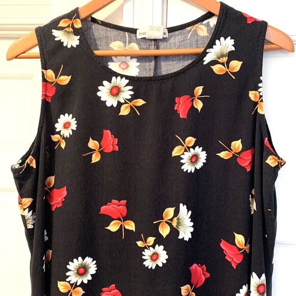 Vintage Dress 90s/Y2K Dark Floral Daisy Notations Romantic Grunge Wednesday … - Picture 2 of 12